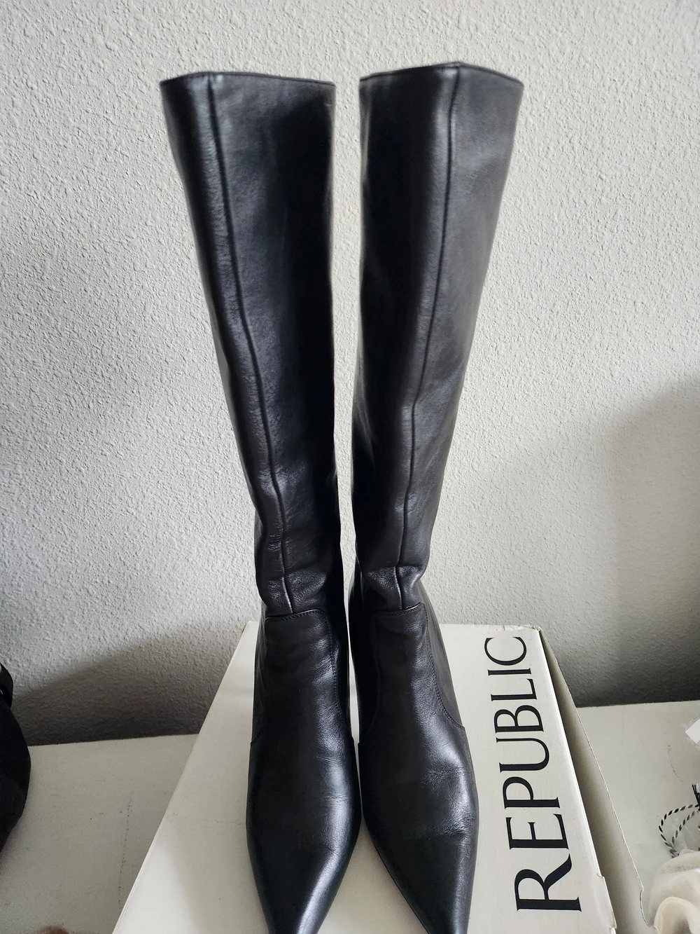Banana Republic Black Over-the-Knee Pointed Leather Boots